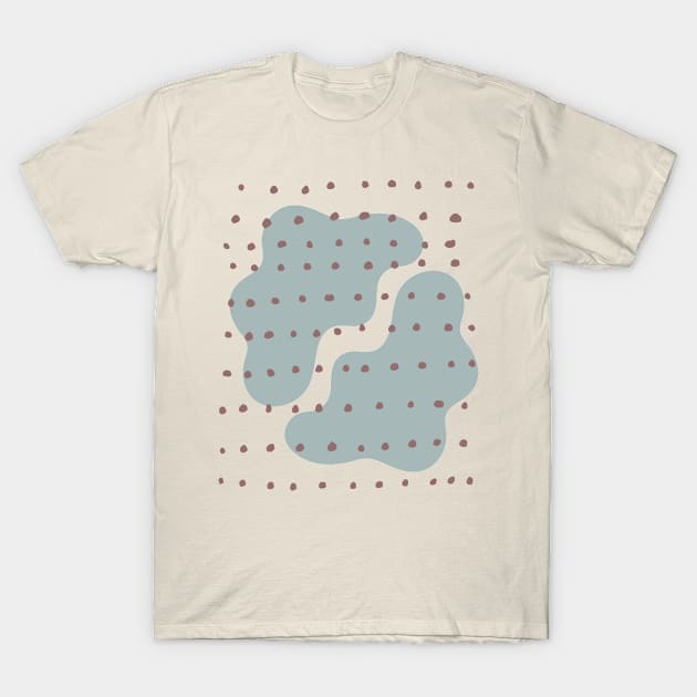 Contemporary Abstract Shapes Dots Pastel Colors Minimalist  design T-Shirt by zedonee